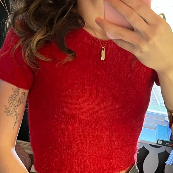 fuzzy Y2K red baby t ✨ - Picture 2 of 3